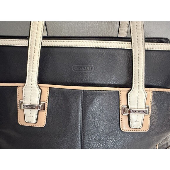 Coach Vintage Black Tote HandBag Black Leather Taylor Spectator F26132 purse - Picture 2 of 12